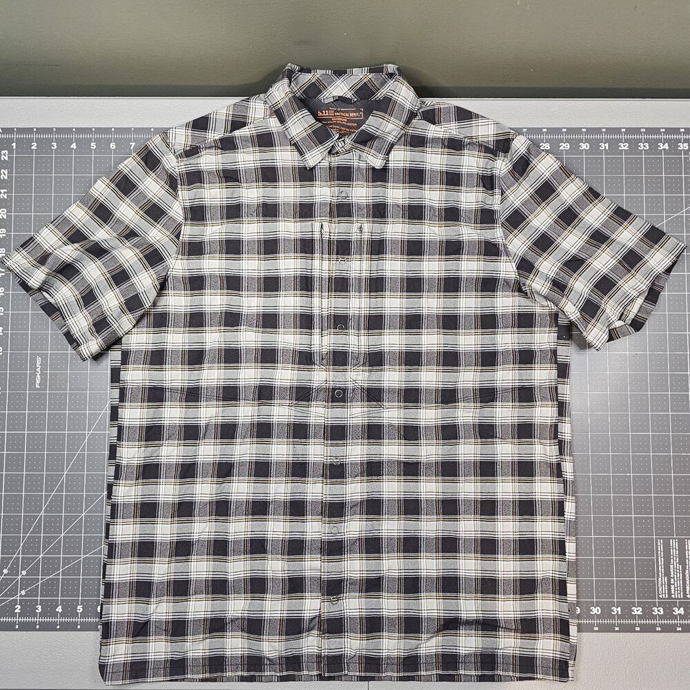 511 Tactical Shirt Medium Plaid Covert Snap Button Concealed Carry Leo Detective